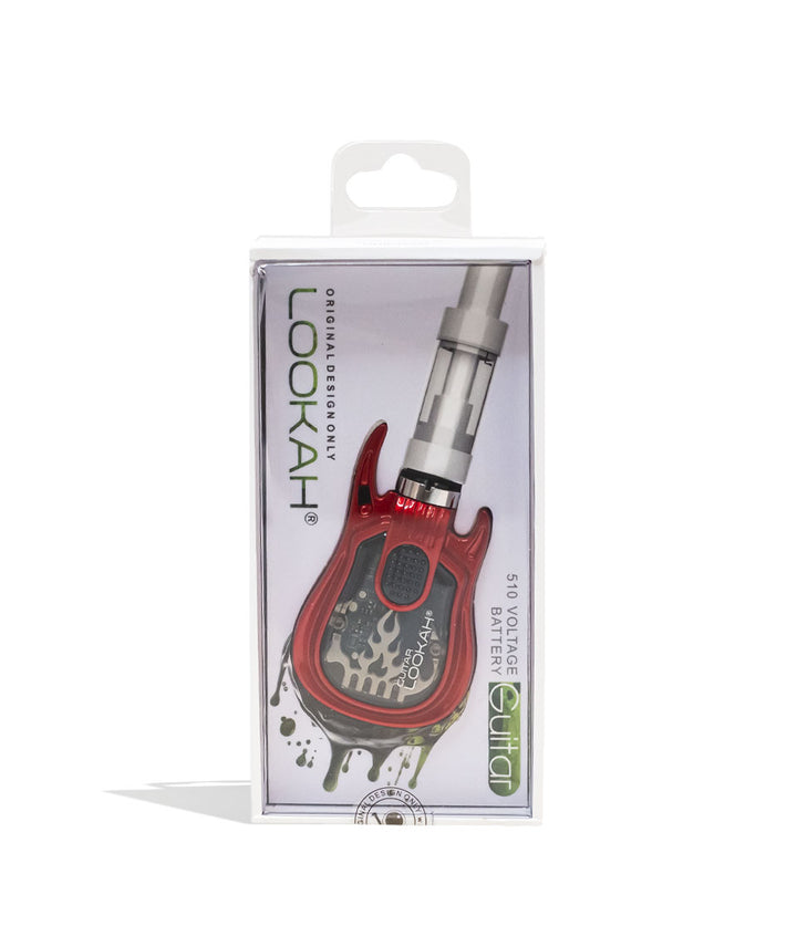 Red Lookah Guitar 510 Voltage Battery Packaging Front View on White Background