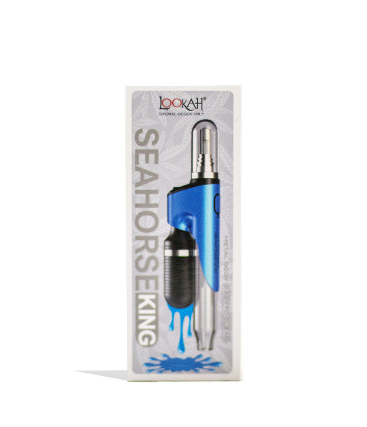 Blue Lookah Seahorse King Electric Nectar Collector Packaging Front View on White Background