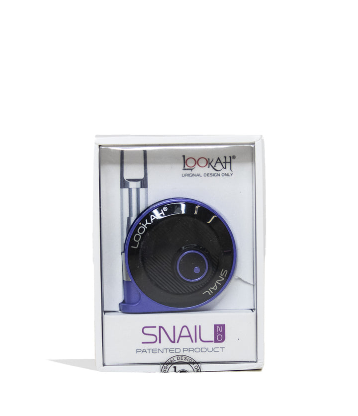 Purple Lookah Snail Cartridge Vaporizer Packaging Front View on White Background