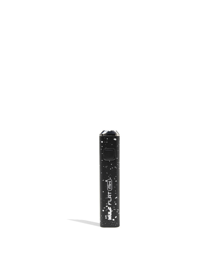 Black White Spatter Wulf Mods Flat Mini Cartridge Battery Front View on White Background