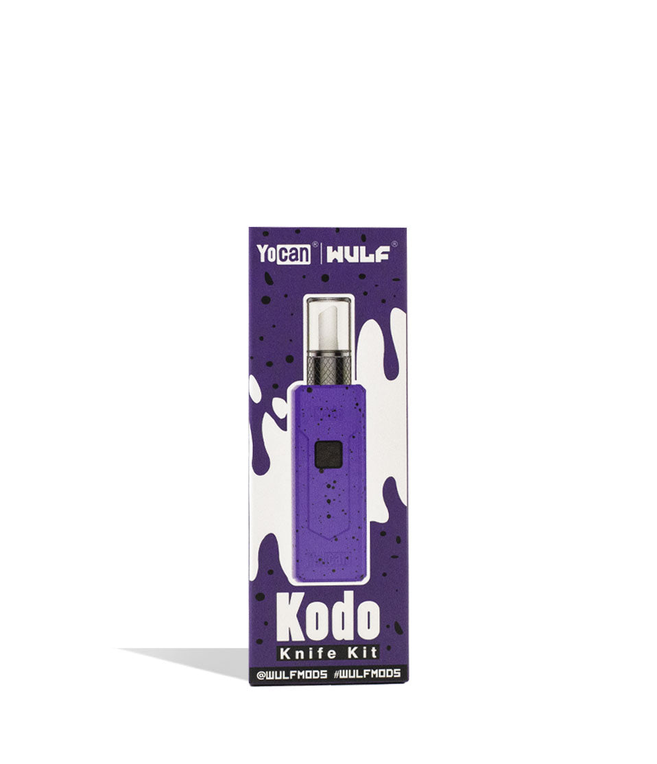 Purple Black Spatter Wulf Mods KODO Hot Knife Front View on White Background