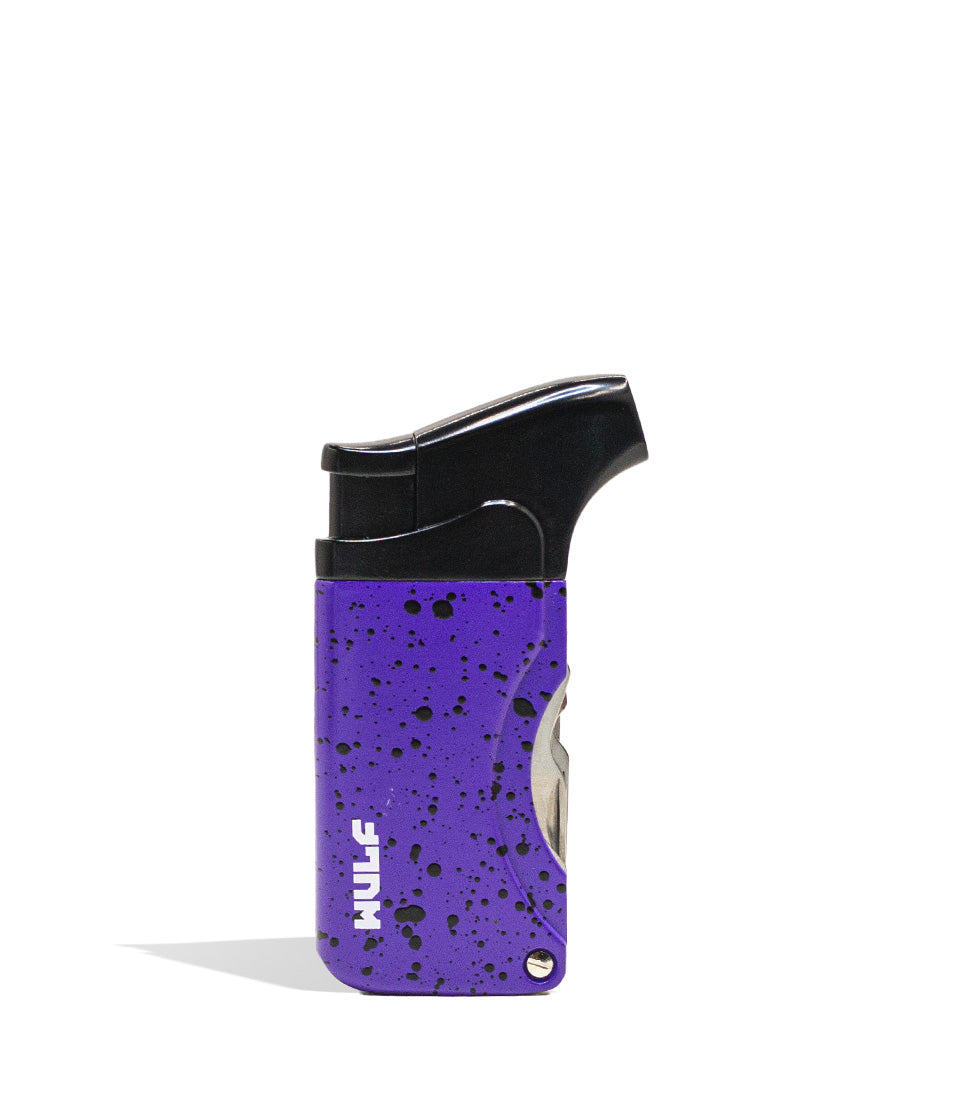 Purple Black Spatter Wulf Mods Omni Dab Tool Torch Front View on White Background