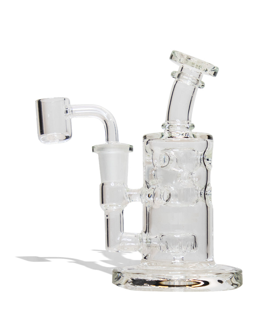 Clear Wulf Mods Torq 14mm Dab Rig with Quartz Banger Front View on White Background